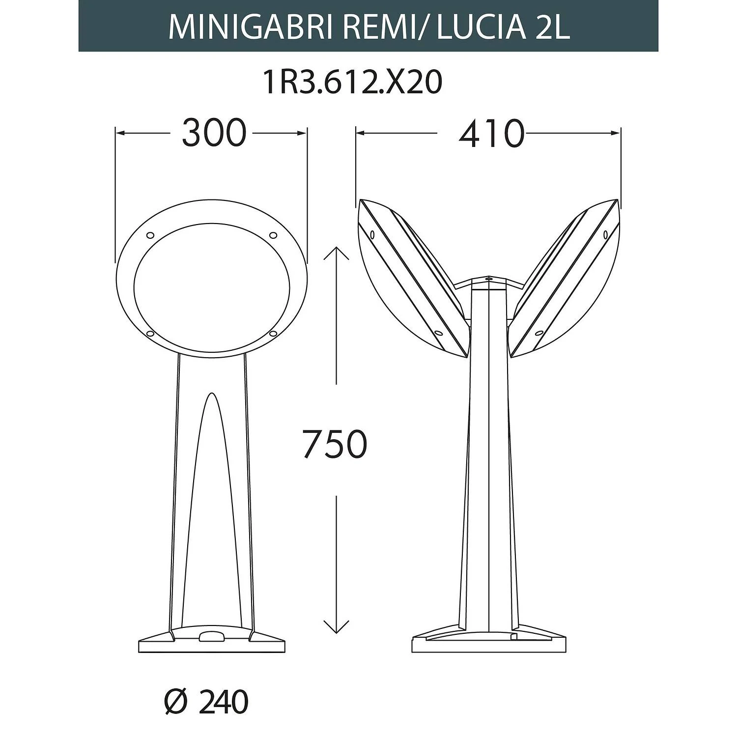 Уличный фонарь столб Fumagalli Mini Gabri Remi/Lucia 2L, 1R3.612.X20.LYE27CL1, серый/прозр., опал - Amppa.ru