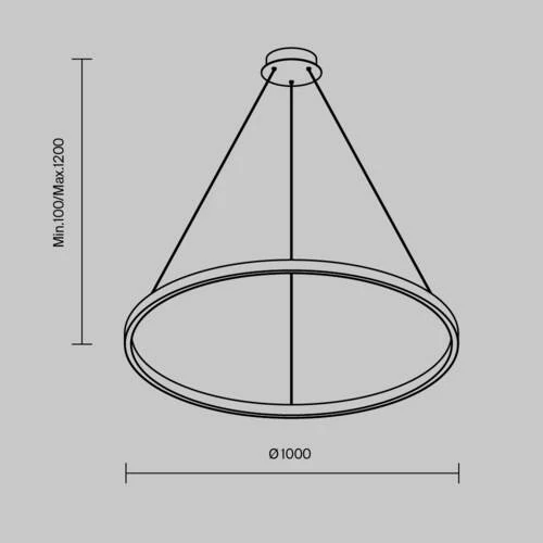 Подвесной светильник Modern Rim, LED 60W, Латунь, Белый (Maytoni, MOD058PL-L54BSK) - Amppa.ru