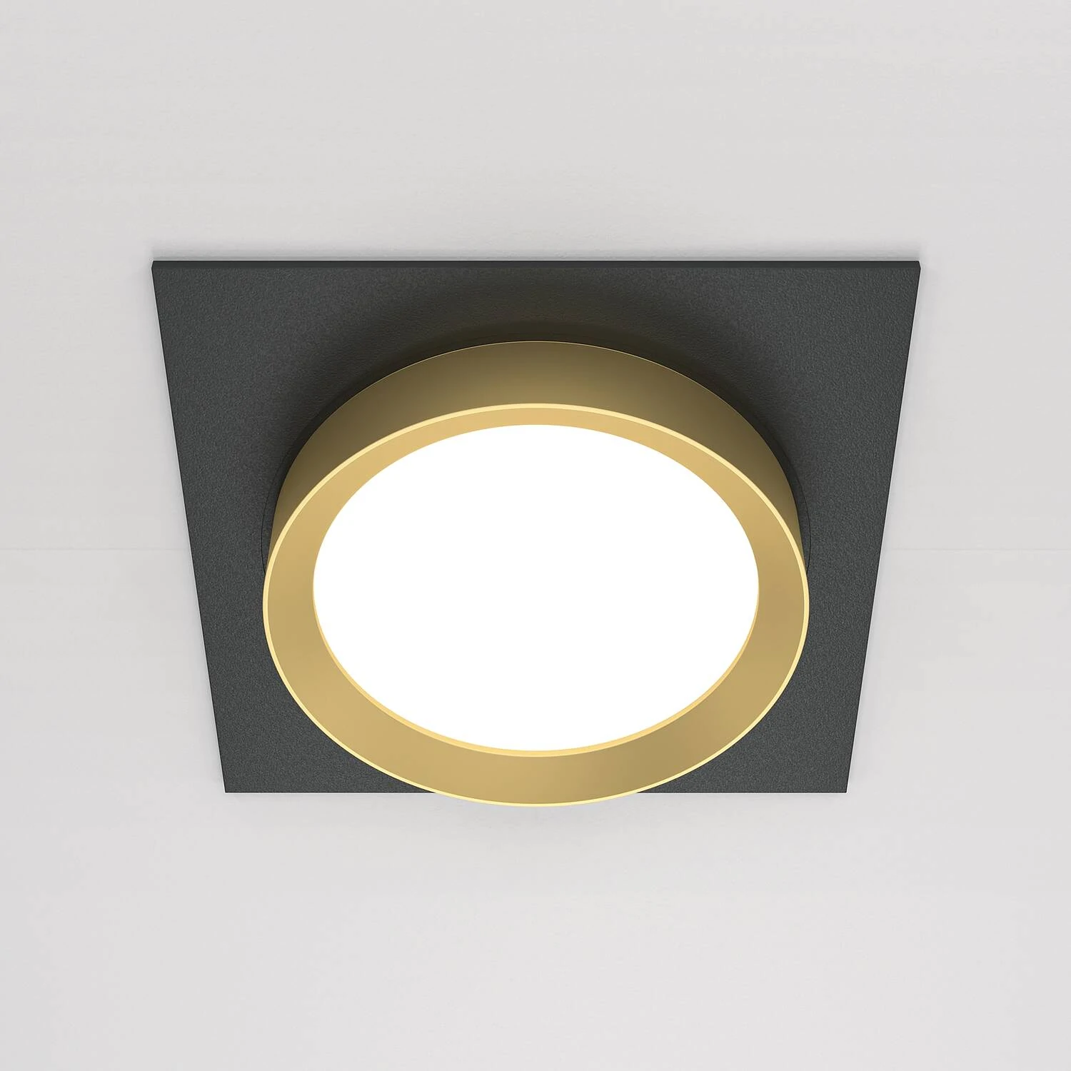 Встраиваемый светильник Downlight Hoop, 1xGX53 Черный с Золотом (Maytoni Technical, DL086-GX53-SQ-BG) - Amppa.ru