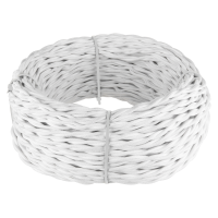 W6453301/ Электроустановочные изделия - Ретро кабель витой 3х2,5 (белый) 20 м